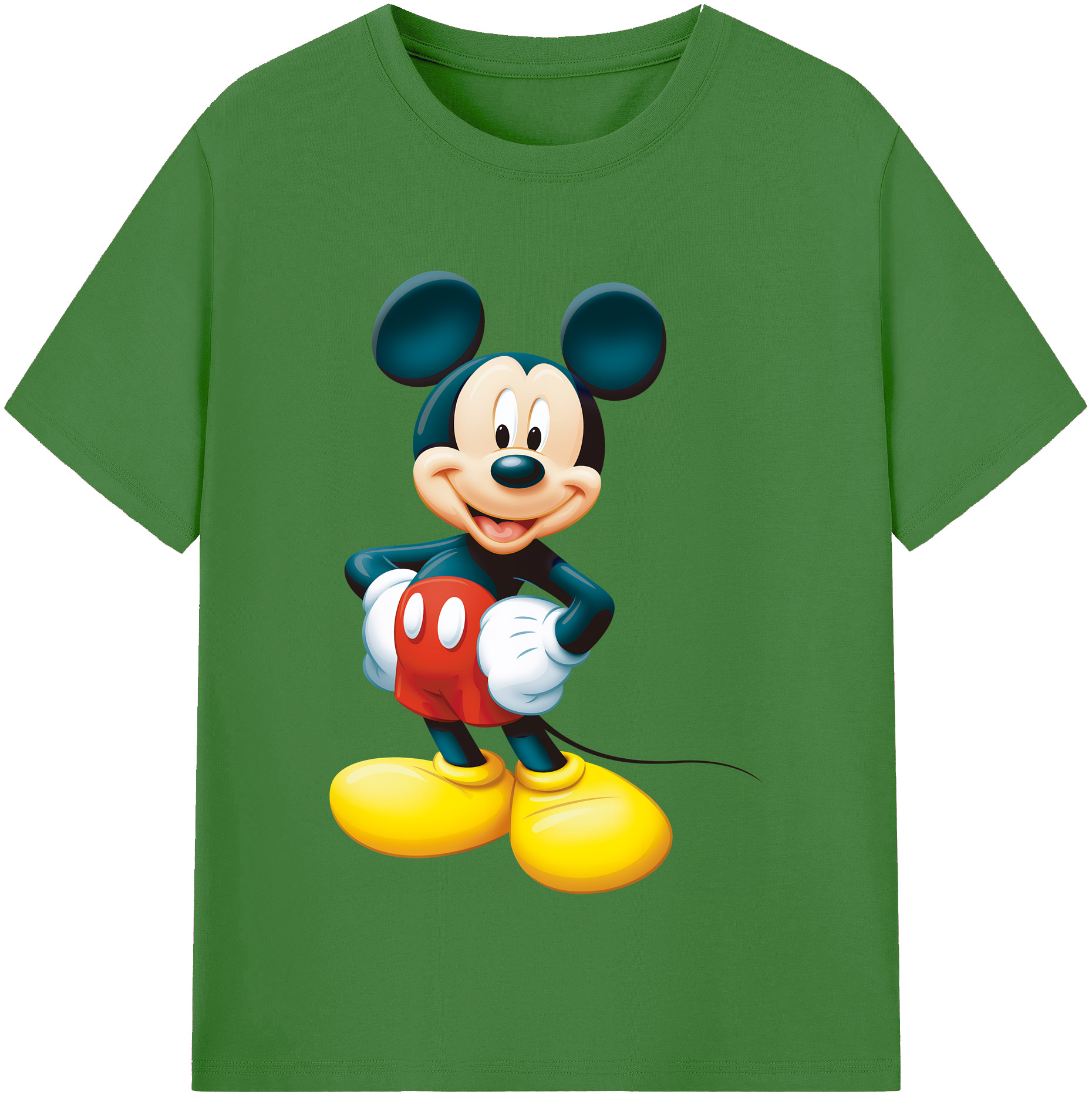 （画像用） ミッキーマウス Mickey Mouse レディースカジュアルプリントTシャツ（綿100％）